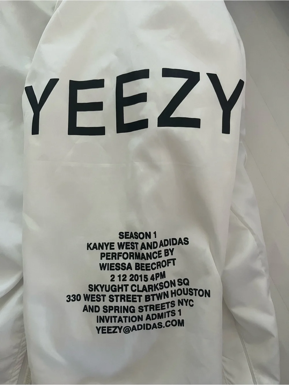 Adidas X Kanye West Yeezus White Tour Jacket Season 1 Windbreaker Womens Small